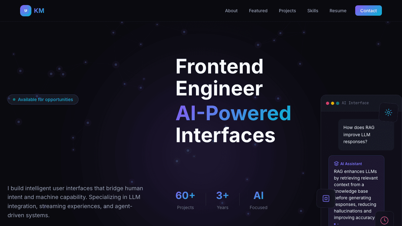Frontend AI Engineer Portfolio screenshot